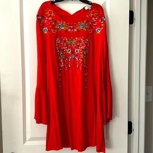 Umgee long sleeve red dress size XL